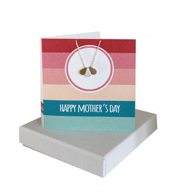 Happy Mother's Day - three drop necklace Coral and Mint